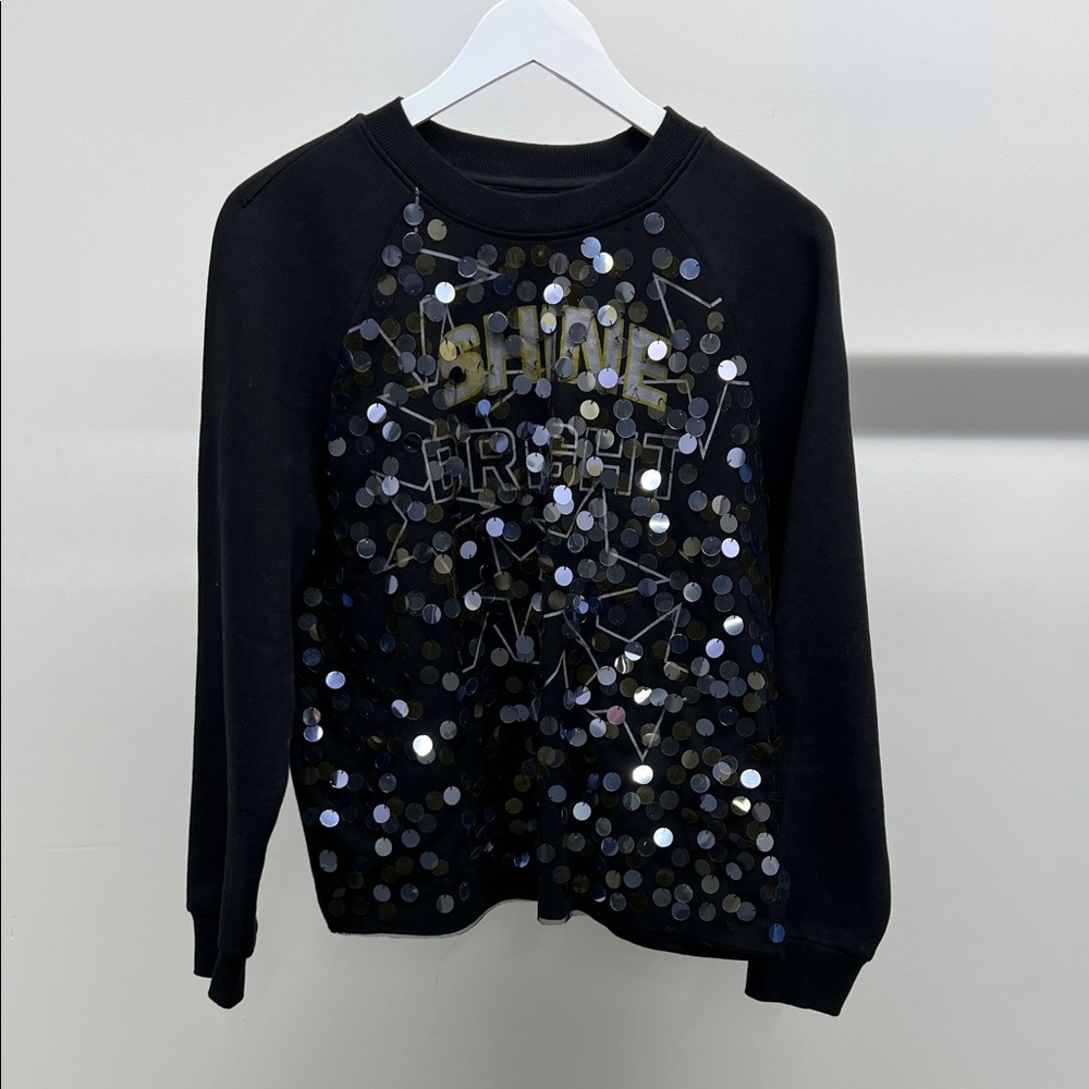Black Sequin “Shine Bright” Sweater